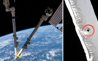Consecuencias de la basura espacial: un pequeño objeto golpea un brazo robótico de la Estación Espacial Internacional