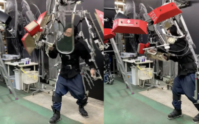 Crean un traje que te convierte en un robot boxeador