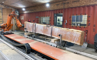 Conoce a ABBy, el robot que construye casas de troncos