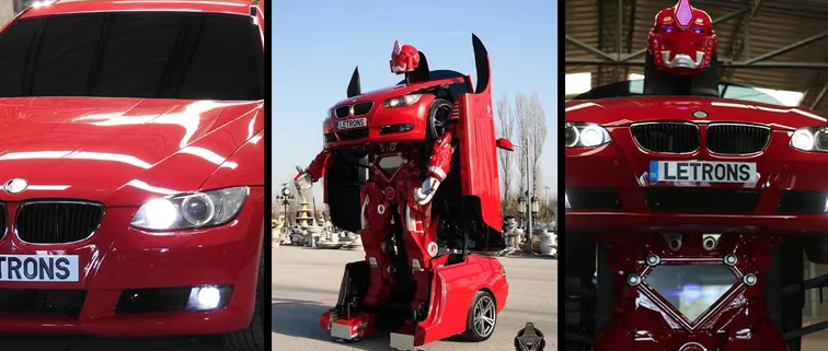 Video viral de un robot “Transformer” hecho con un auto BMW que se puede conducir