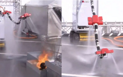 Inspirado en dragones: diseñan un robot que lanza agua y «vuela» para combatir incendios
