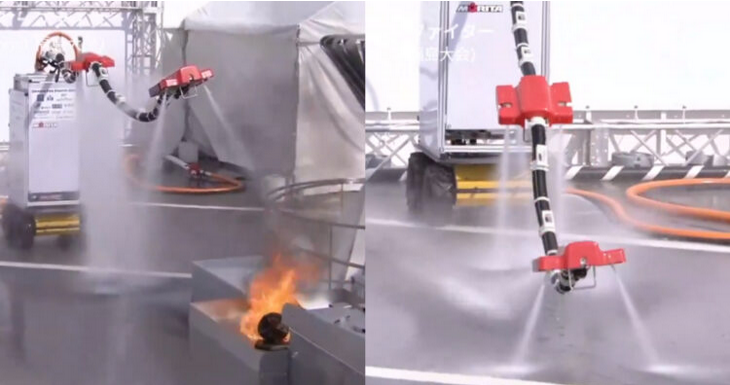 Inspirado en dragones: diseñan un robot que lanza agua y «vuela» para combatir incendios