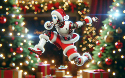 ¡Robot aturde con traje de Papá Noel! ¡Mira Atlas Flip con estilo!