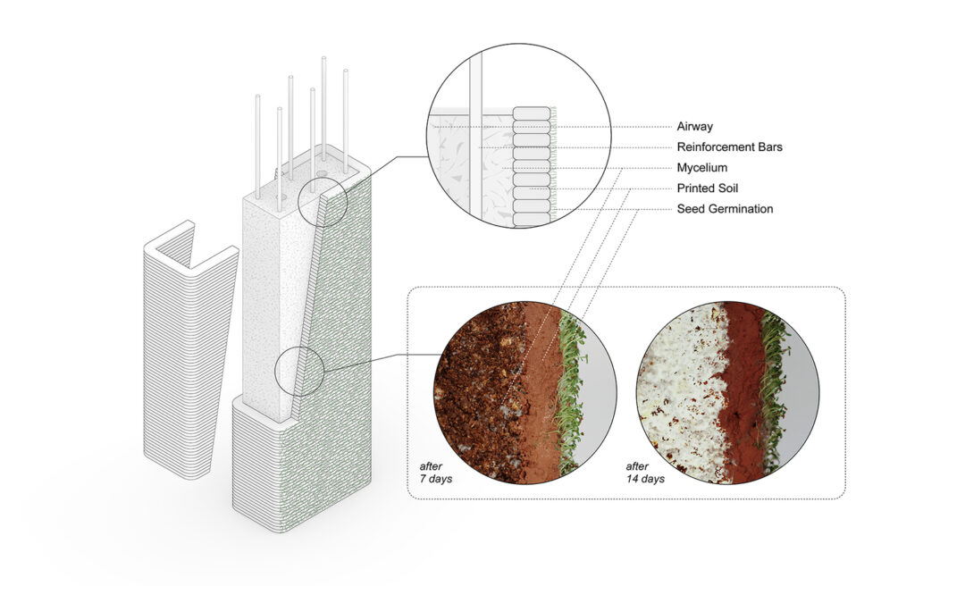 Explorando materiales de construcción vivos mediante la impresión robótica con tierra