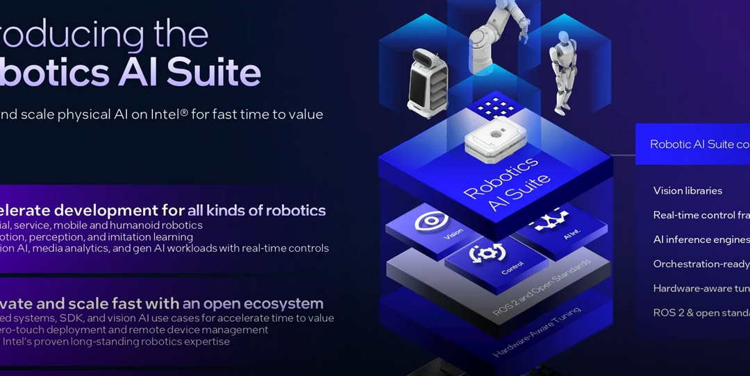 Intel acelera la robótica de “IA física” con la nueva Robotics AI Suite y procesadores Core Ultra optimizados para el Edge